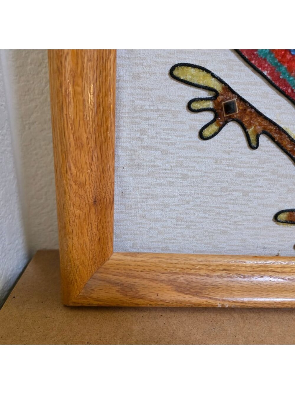 MCM Pebble Gravel & Tile Wall Art Rooster Heart and Square Shaped Tile Large - Picture 12 of 13